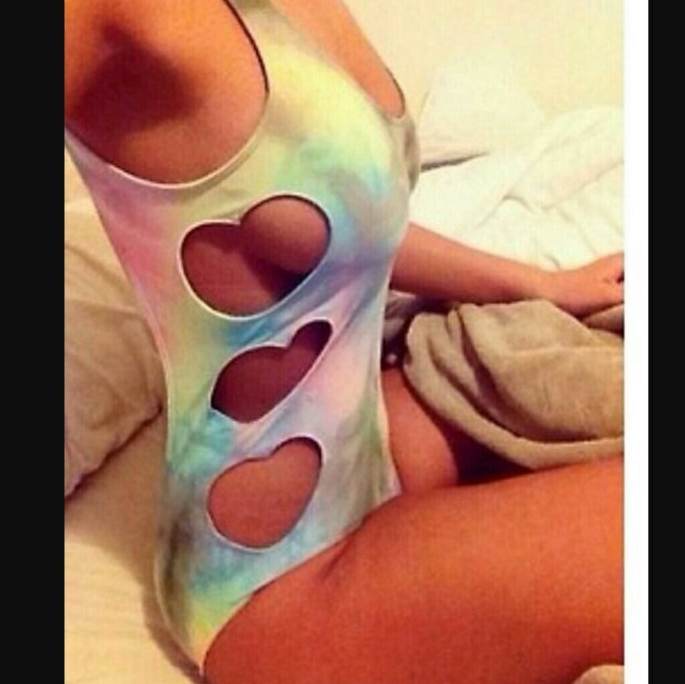 Lolli swim ziggy stardust onepiece heart cut out s